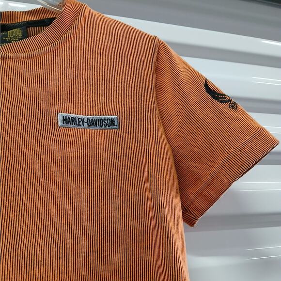 Vintage Y2K Harley-Davidson Women Top Blouse Medium Ribbed Sweater T-shirt Biker - Picture 7 of 7